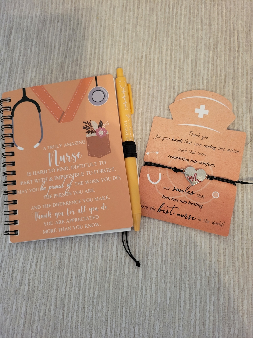 Nurse Appreciation Journal & Pen Set in Peach